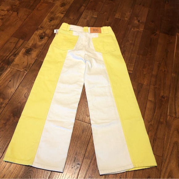 NWT BDG High & Wide Jean - Colorblock yellow and white stripes sizes 26, 27 - Picture 9 of 12